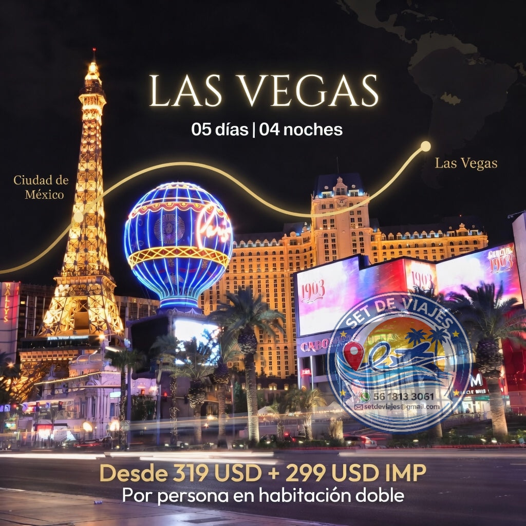 ✨ ESCÁPATE A LAS VEGAS: LUJO, LUCES Y DIVERSIÓN SIN LÍMITES ✨
