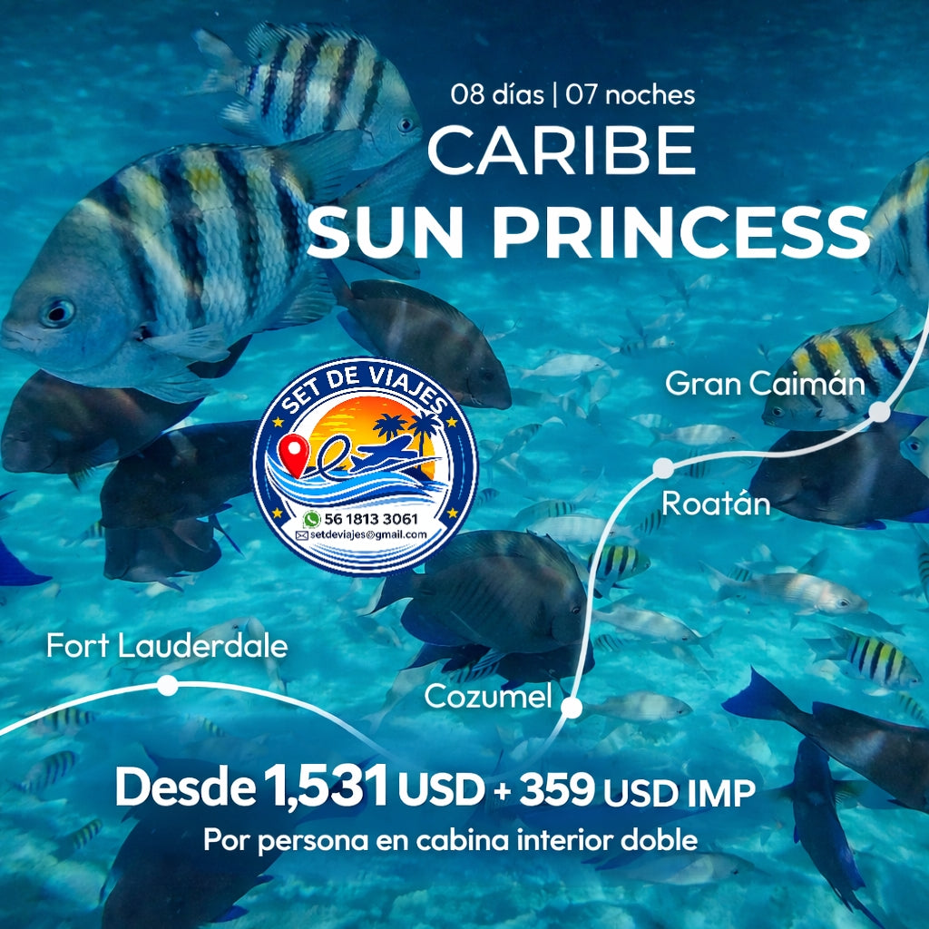 🌴✈️ ¡Vive el Caribe a bordo del Sun Princess!